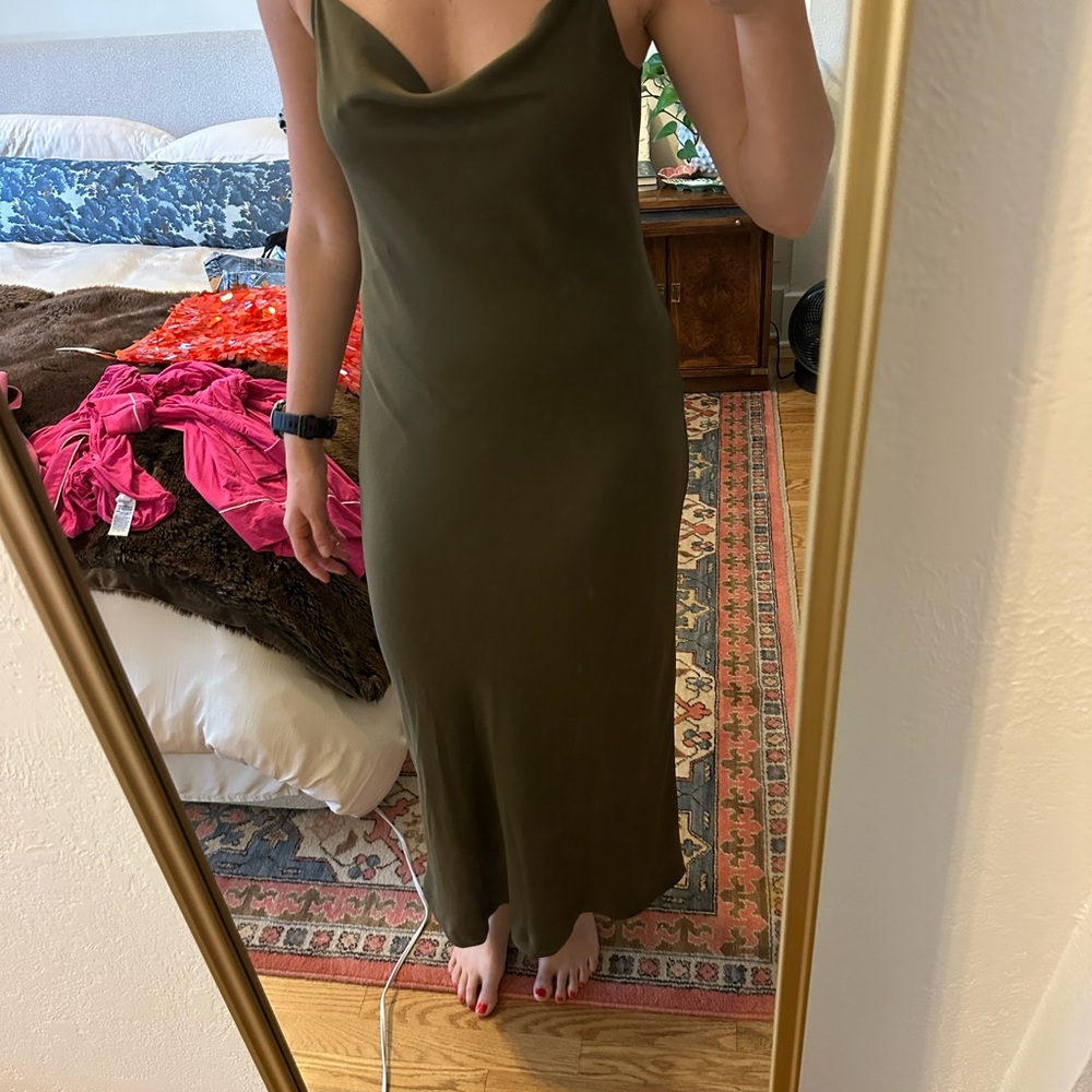 Banana Republic Olive Slip Maxi Dress